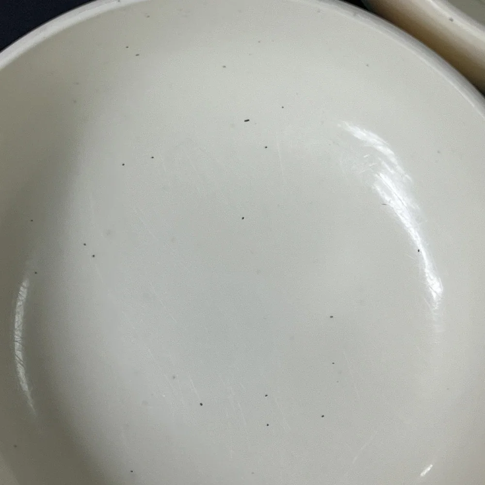 VTG Vacron Style Melamine Bowls Set 4 Teal Aqua Turquoise Speckled MCM USA